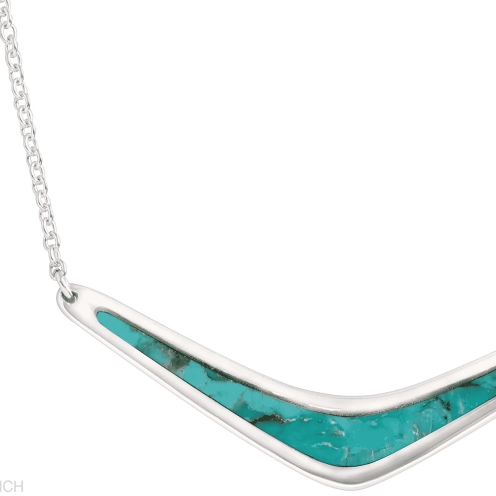 Silpada Sterling Silver & Turquoise Boomerang Necklace - Picture 9 of 14
